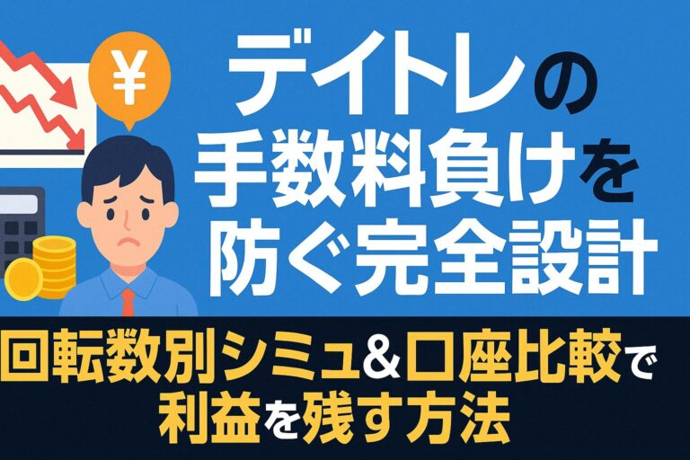 デイトレードの手数料負けを防ぐ完全設計|回転数別シミュ&口座比較で利益を残す方法