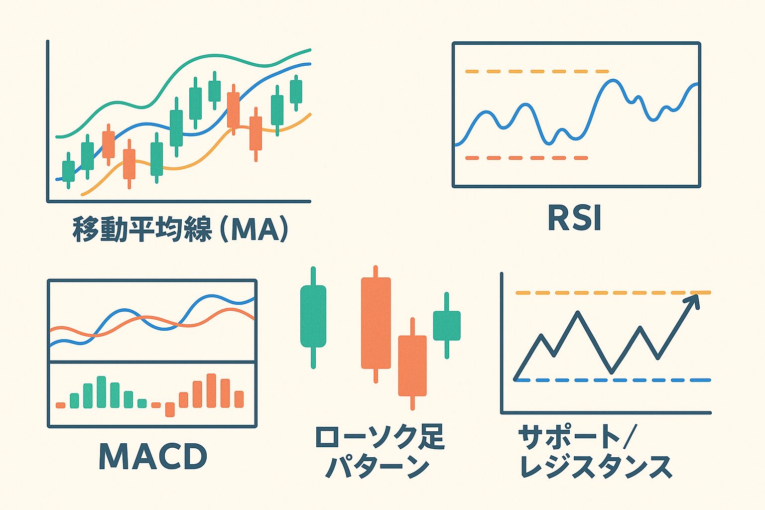 代表的なチャート分析手法と使い方【基礎インジケーター編】