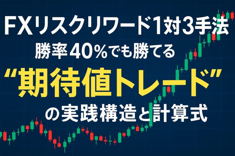 FXリスクリワード1対3手法|勝率40%でも勝てる期待値トレードの実践構造と計算式