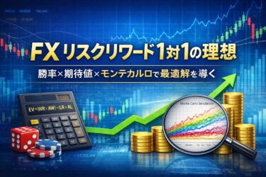 FXのリスクリワード理想は1対1なのか。勝率別に最適RRを期待値計算とモンテカルロで検証